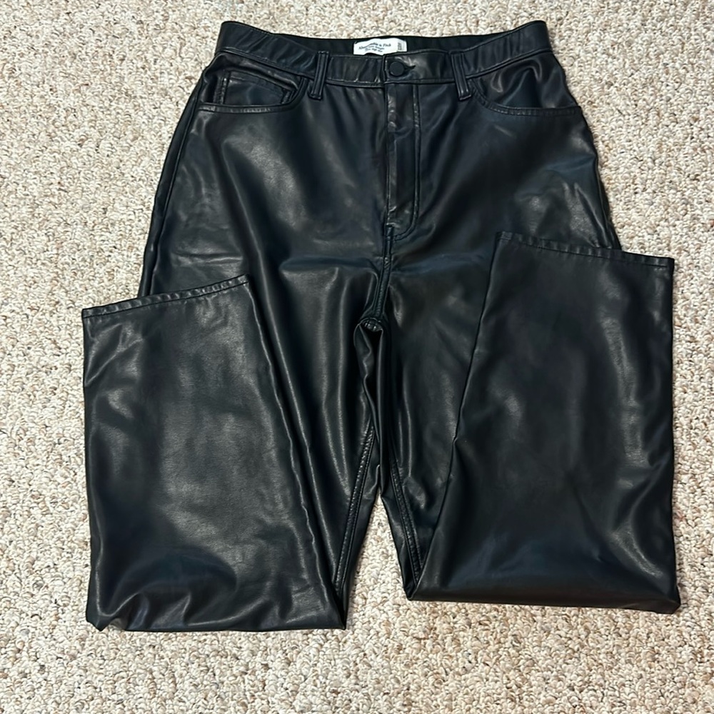 Abercrombie leather boot cut pants